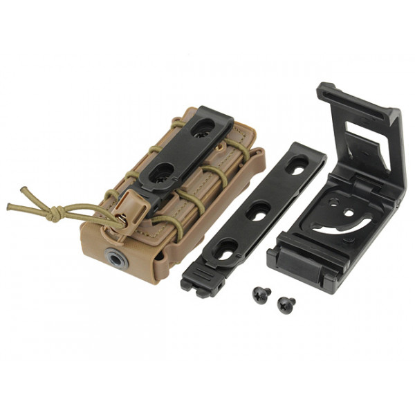 [TMC] SOFT SHELL PISTOL MAG POUCH WITH MOLLE CLIP - COYOTE